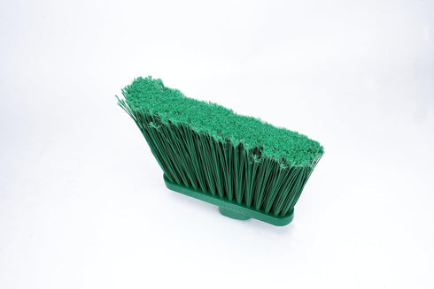 SPARTA Plastic Broom Head, Angled, Flagged for Small Debris, 12 Inches, Green for Indoor/Outdoor Use