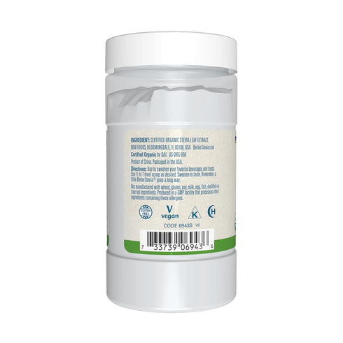 NOW Foods BetterStevia Organic Zero-Calorie Extract Powder, 4 oz, Keto Friendly