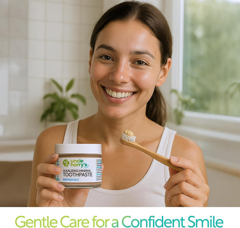 Uncle Harry's Peppermint Remineralizing Toothpaste | Natural Whitening Tooth Paste Freshens Breath & Promotes Enamel |