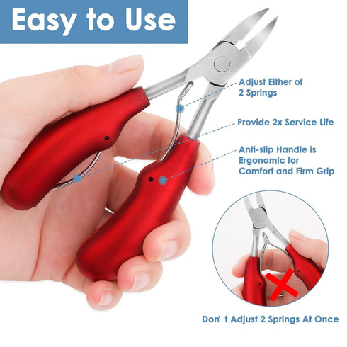 Modacraft Podiatrist Toenail Clippers, Professional Thick & Ingrown Toe Nail Clippers for Men Seniors, Nail Cutter Kit