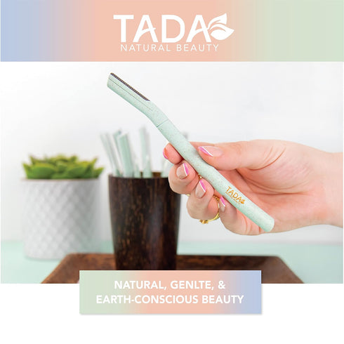 TADA Natural Beauty Biodegradable Dermaplaning Tool, 12pk Face Eyebrow Razors, Face Shaver & Exfoliating