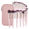 Makeup Brushes with Case, MAANGE 18 Pcs Professional Synthetic Brush Set, Foundation, Blush, Eyeshadow Kit (Pinkgold)