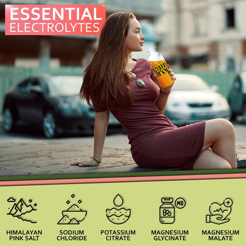 Electrolytes Powder, Blood Orange Flavor, No Added Sugar Hydration Drink Mix, GMO Free, Sports Rehydration