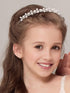 WILLBOND 2 Pieces Flower Girls Headpiece, Princess Wedding Faux Pearls Rhinestone Headband Tiara
