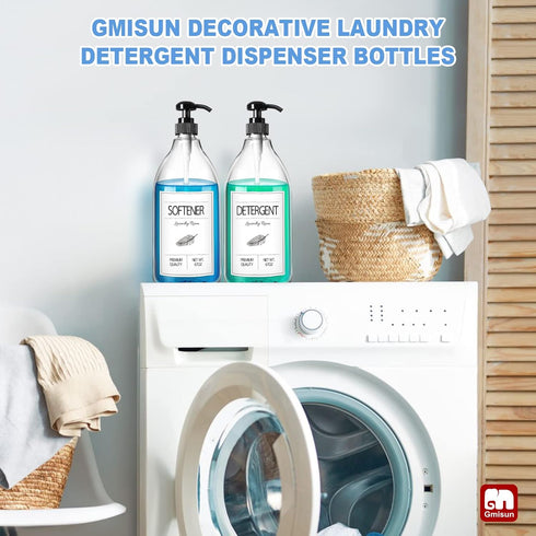 GMISUN Laundry Detergent Dispenser, 2 Pack Liquid Soap Dispenser, 67oz Storage Container