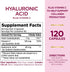 Nature's Bounty Optimal Solutions Hyaluronic Acid, Supports Glowing Skin and Immune function, with Vitamin C, 120 Capsules