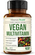 Vegan Multivitamins for Women & Men, Daily Multimineral Supplements for Energy, Focus, 90 Tablets
