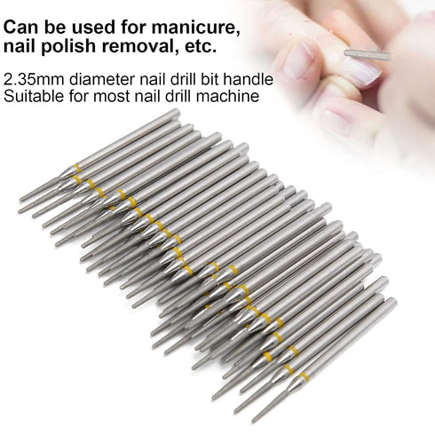 Nail Polishing, 50pcs Nail Drill Bits, Grinding Replacement Accessory for Manicure Tool