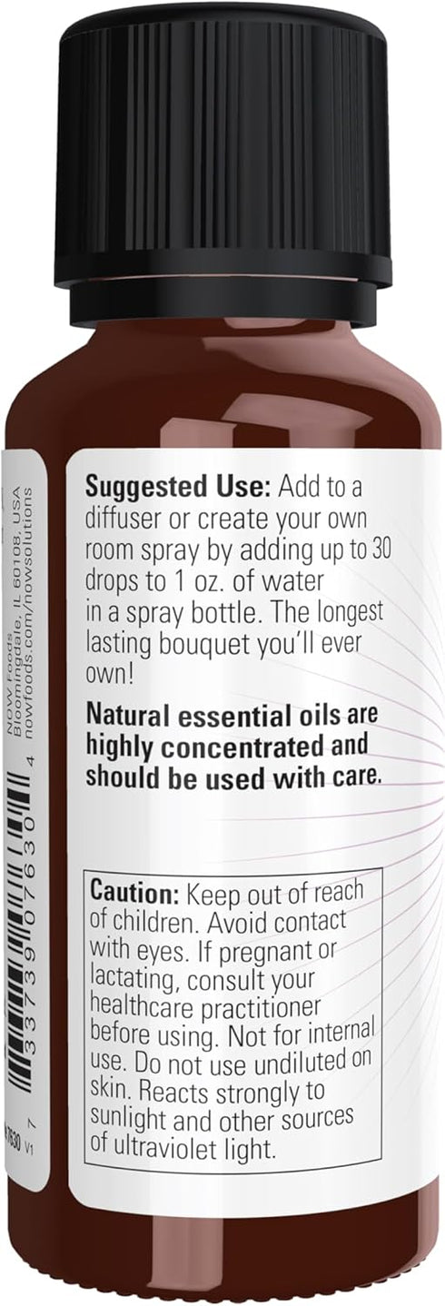 NOW Essential Oils Bottled Bouquet Oil Blend - Floral Aromatherapy Scent, 1-Ounce, Vegan, Child Resistant Cap