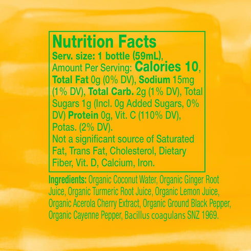Immune Immunity 2 Oz (Pack 12) Vive Organic Support Shot, Cold-Pressed Ginger, Turmeric & Cayenne, Gluten Free, Vegan