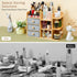 Makeup Organizer Countertop, Elegant Bamboo Cosmetic Skincare Organizers with 3 Makeup Brush Holders, 3 Drawers