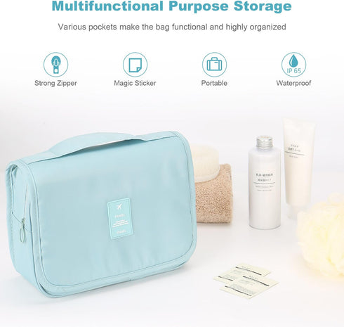 Mossio Hanging Toiletry Bag, Large Cosmetic Makeup Travel Organizer for Men & Women, Sturdy Hook