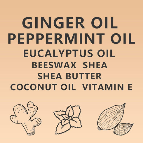TOGOLIUN (2) Sweet Ginger Vapor Rub Stick All-Natural Herbal Balm with Ginger & Peppermint, Plant-Based Formula