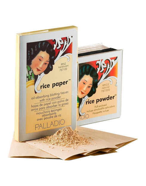 Palladio Rice Paper Facial Tissues for Oily Skin, 40 Count, Warm Beige Oil Absorbing Paper