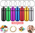 12 Pieces Portable Pill Case, First Aid Mini Container, Waterproof Aluminum Keychain Pill Case for Medications,