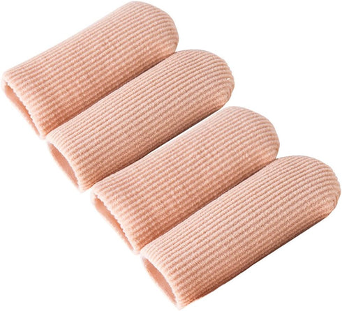 Makhry 4pcs Adjustable Cuttable Gel Toe Covers, Ribbed Knit Toe Caps, XL