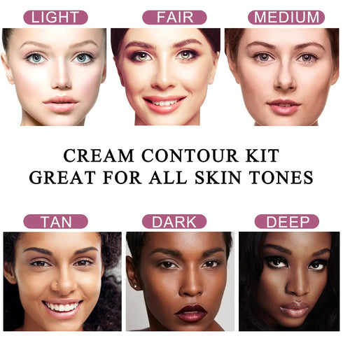 Youngfocus Cosmetics Cream Contour Makeup Kit, Best 8 Colors and Highlighting, Vegan & Cruelty Free