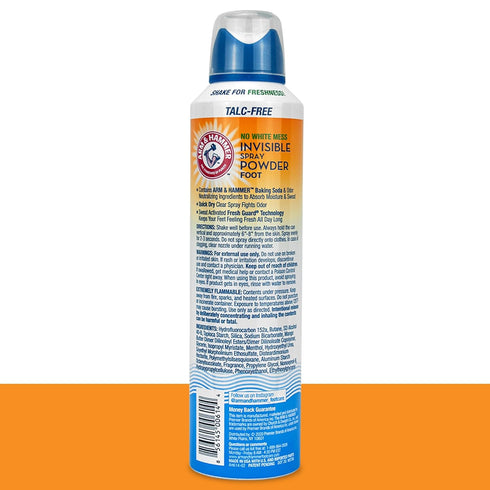 Hammer 7 Oz (3 Pack) Arm & Invisible Foot Powder Spray, Clear Talc-Free Sweat Control, Odor Eliminating Foot Spray