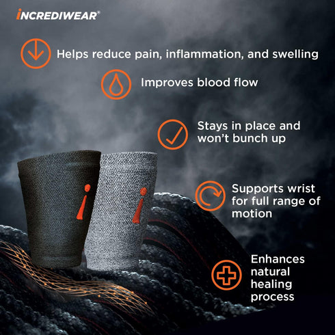 Incrediwear Wrist Sleeve – Wrist Brace for Women and Men, Helps with Inflammation, Grey, S/M