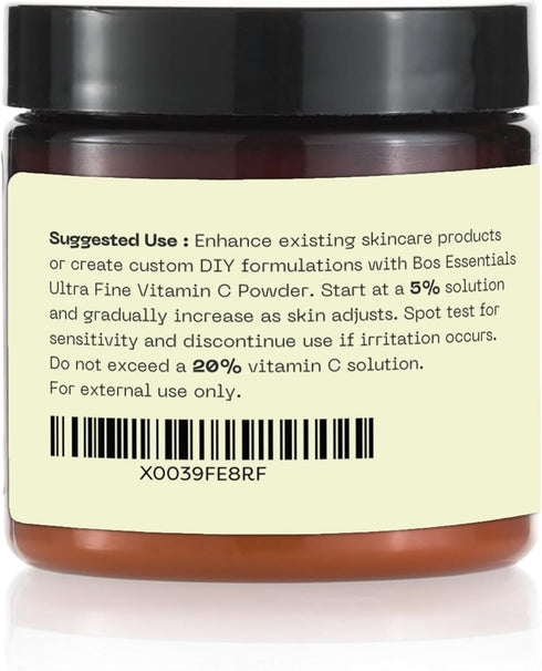 Ultra Fine Vitamin C Powder - 100% Pure Ascorbic Acid, Non-GMO, Cosmetic-Grade for DIY Serums, Creams, Toners
