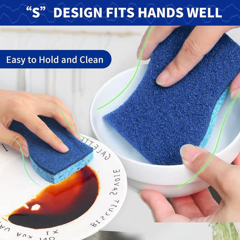 CELOX 6 Pack Non-Scratch Dish Sponge, Dual Sided Kitchen Sponges for Long Lasting Household Cleaning