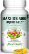 Maxi Health D3 5000 Liquid Gels, Natural Vitamin D3 Nutrition Supplement, 180 Capsules, Kosher
