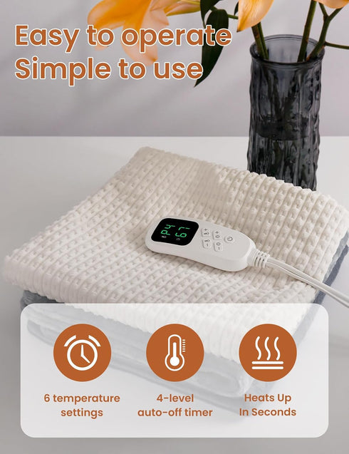 Heating Pad with Removable Cover for Back, Neck, Abdomen, Knees, and Legs to Relieve Muscle Soreness, Machine Washable