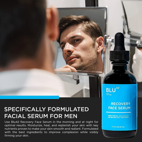Recovery Face Serum for Men, Anti-Aging Moisturizing Treatment for All Skin Types, 50ml