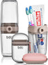 VITVITI White Toothbrush Travel Case, Portable 7.88 Inch Holder for Toothpaste & Toothbrush for Trip or Bathroom
