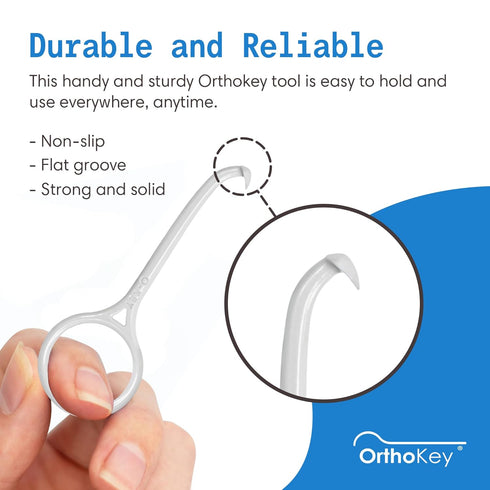 OrthoKey Aligner Remover, Versatile Clear Aligner & Retainer Removal Tool, Portable & Durable (White, 1-Pack)