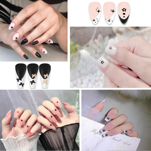 Nail Art Glitter Flakes, Mixed Black Gold Glitter Sequins for Women Manicure Charms and DIY Sparkly Crafts