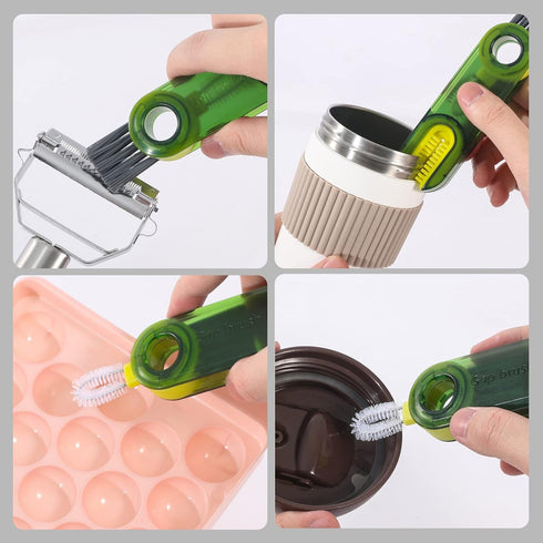 3 in 1 Cup Lid Gap Cleaning Brush Set, Multifunctional Insulation Bottle Cleaning Tools, 3Pcs Blue
