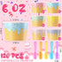Jingmore 120 Set 6 oz Summer Paper Ice Cream Cups Bulk with Spoons Disposable Sundae Bowls Colorful Paper Dessert Cups