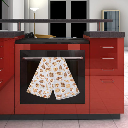 LEVLO Sourdough Starter Bakery Kitchen Towel Bread Sketch Pastry Breakfast Tea Coffee Towel Graduation Housewarming
