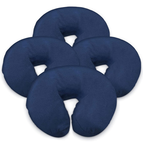 London Linens Pack of 4 Blue Premium Extra Thick 100% Cotton Flannel Massage Tables Face Cradle Covers
