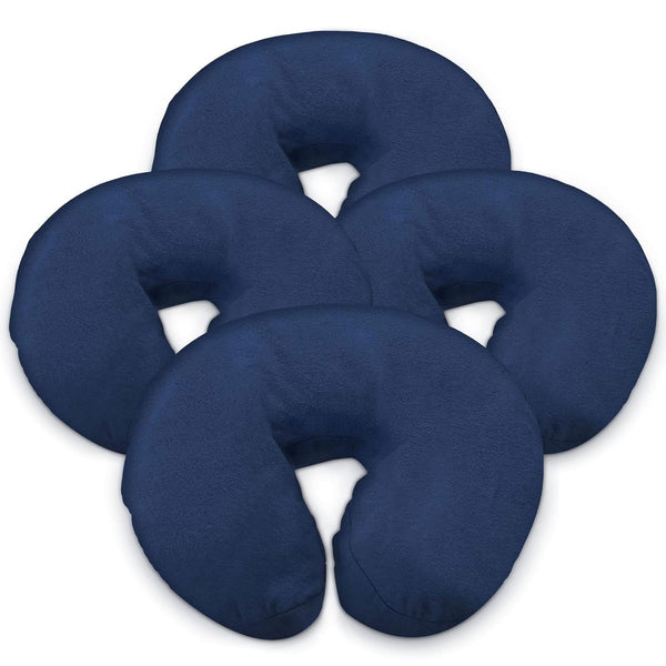 London Linens Pack of 4 Blue Premium Extra Thick 100% Cotton Flannel Massage Tables Face Cradle Covers