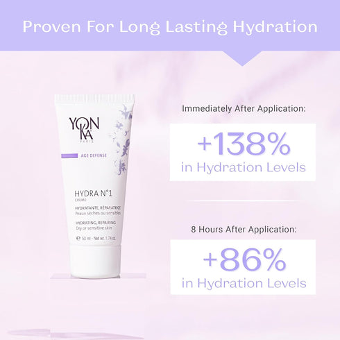 Yon-Ka Daily Reparative Moisturizer, Hydra No. 1 Creme, Anti-Aging Skincare with Hyaluronic Acid, Vitamins A, C & E,