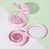 Mini Folding Hair Brush with Mirror, Compact Pop Up Pocket Brush, Small Travel Size Flip Hair Brush for Purse, Pink
