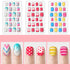 Laza 120pcs Children Nails Press On - Pre-glue Full Cover Nail Tip Kit, Glitter Gradient Color for Kids