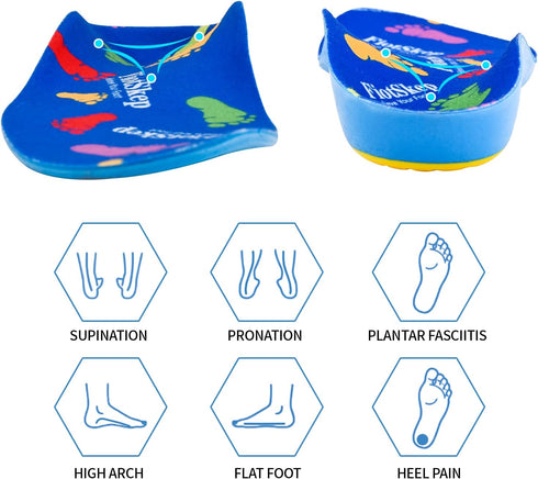 Kids Arch Support Orthotics Over-Pronation Plantar Fasciitis Flat Feet PU Foam Inserts Relieve Foot Back Hip Leg