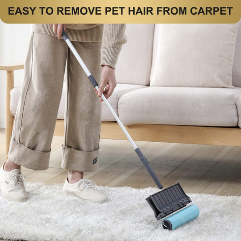 Fedicelly Extra Sticky Lint Rollers for Pet Hair, Large 320 Sheets Remover Brush with Long Handle for Furniture