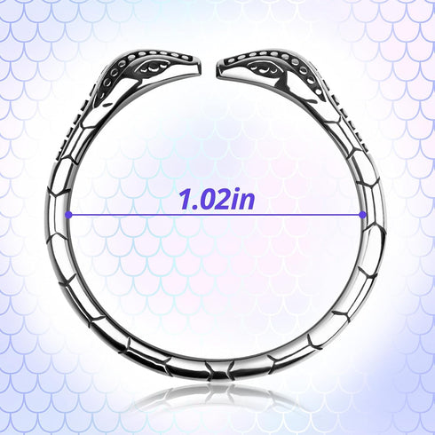 Romi Male Penis Ring Stainless Steel Cockrings Smooth Snake-Shaped Delay Glans Ring Testicles Stimulates Erection