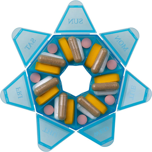 ZALIK 4 7 pk Pill Box, Pill Organizer, Pill Case, Pill Container, Weekly Pill Organizer, Pill Holder, Pill Box Day