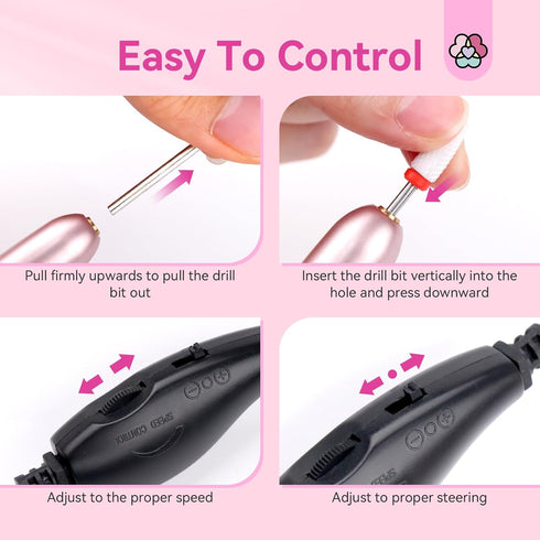 SAVILAND Electric Nail Drill, Professional Efile Nail Drill with 6PCS Nail Drill Bits
