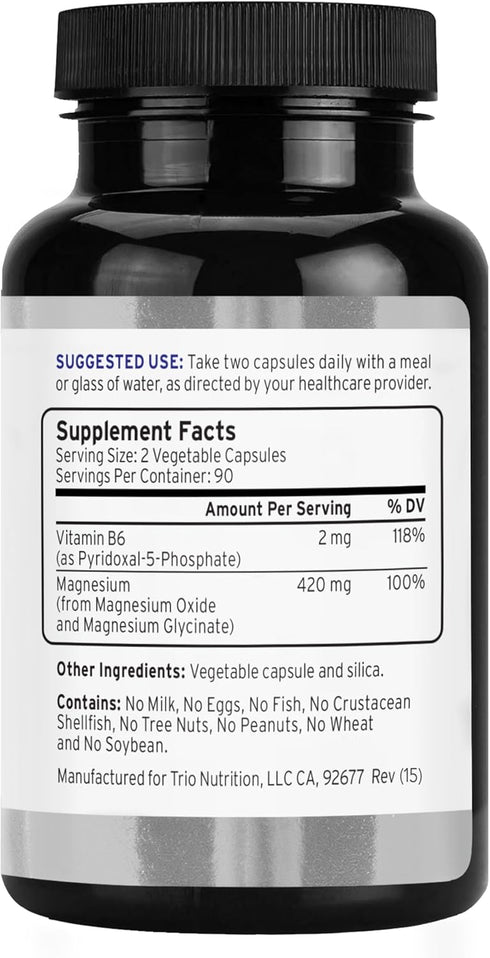 Trio Nutrition Magnesium Complex, 90 Day Supply, 420 mg | Natural Calm, Relax, Stress Relief, Muscle Recovery,