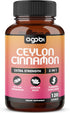 Ceylon Cinnamon Capsules with Ginger Root and Turmeric Curcumin Supplement - 120 Vegan Capsules