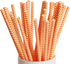 Webake 100 Pack Chevron Paper Straws, 7.75 Inch Disposable Biodegradable Straws, Orange Striped