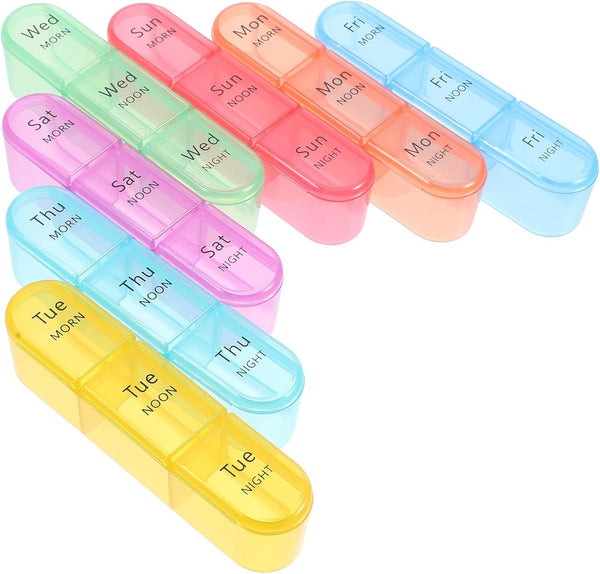 LRXIYODE Weekly Large Capacity Pill Organizer, Detachable Medicine Case with Sealed Moisture-Proof Design,