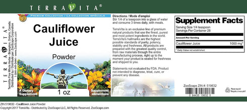 Terravita (1 oz, 519632) Cauliflower Juice Powder ZIN: