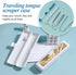 2 Pcs Toothbrush Travel Case, Colorful Pattern Holder and Covers, Travel Tongue Scraper Case
